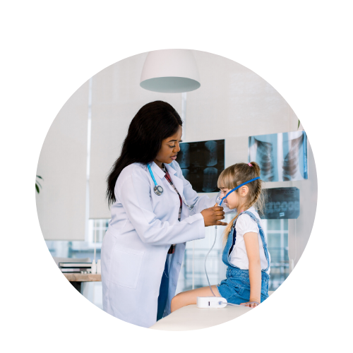 girl receiving breathing treatment from urgent care Brunswick or St. Simons ERgent Med