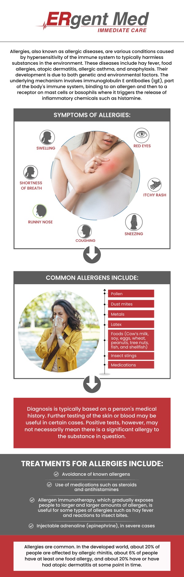 Common questions asked by patients: What are the common signs and symptoms of an allergic reaction? What causes allergic reactions in the body? When should I seek medical attention for an allergic reaction? Can seasonal allergies be treated effectively? How long do allergic reactions typically last?
When sudden allergy symptoms strike, fast relief is essential. Board-certified Dr. Michael Hamm, DO, and the team at ERgent Med Immediate Care offer prompt allergic reaction treatment in Brunswick, GA. We provide medical care for mild to moderate allergies, including skin rashes, hives, and seasonal flare-ups, ensuring you feel better quickly. For more information, contact us or schedule an appointment. We are conveniently located at 5248 New Jesup Hwy, Brunswick, GA 31523. We serve patients from Brunswick GA, Dock Junction GA, Sterling GA, Country Club Estates GA, St. Simons Island GA, Darien GA, and surrounding areas.