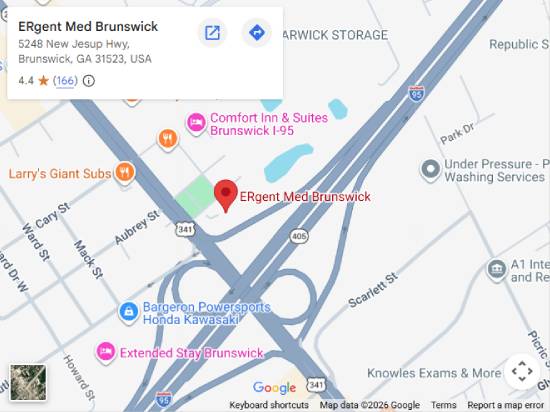Directions From Your Location to ERgent Med Immediate Care Brunswick, GA