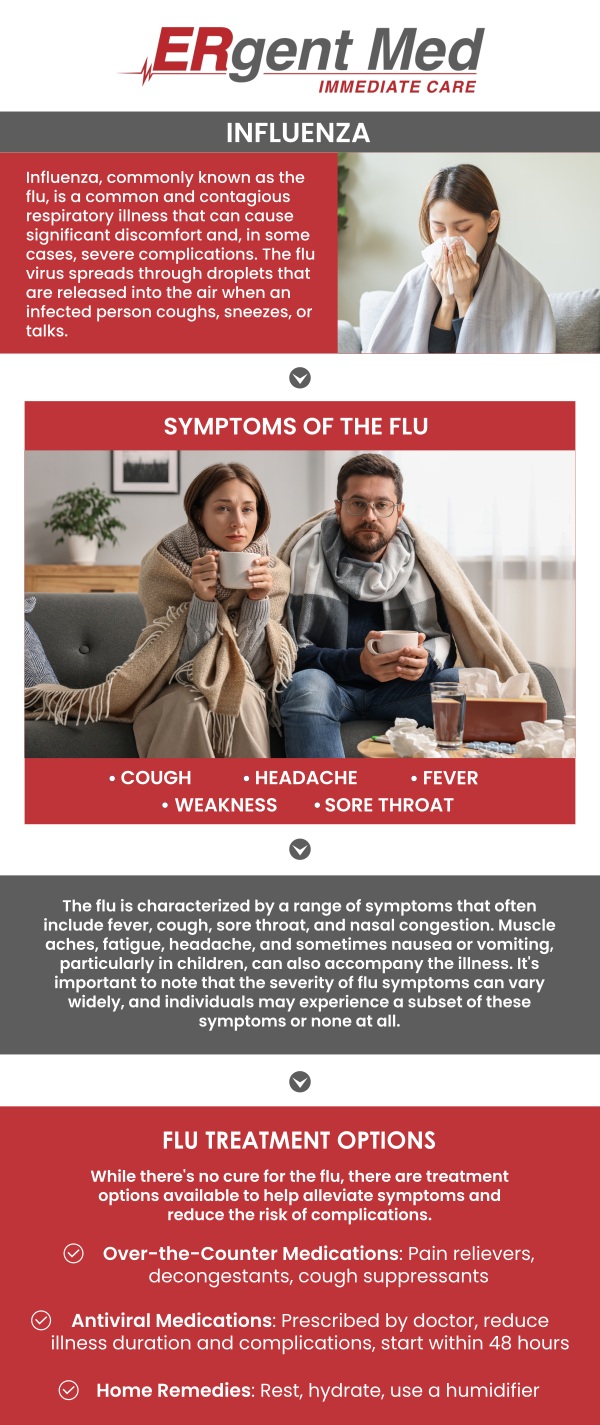 Common questions asked by patients: What are the symptoms of the flu? When should I seek medical care for the flu? How long does the flu last? Is the flu contagious? Can the flu be prevented?
If you're experiencing flu symptoms, prompt treatment can help reduce discomfort and prevent complications. Board-certified Dr. Michael Hamm, DO, and the team at ERgent Med Immediate Care in St. Simons Island, GA offer fast flu treatment. For more information, contact us or schedule an appointment online. We are conveniently located at 106 Retreat Village, St Simons Island, GA 31522. We serve patients from St. Simons Island GA, Sea Island GA, Brunswick GA, Dock Junction GA, Club Estates GA, and surrounding areas.