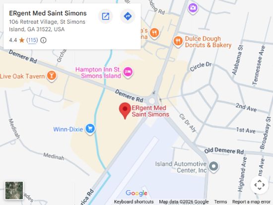 Directions From Your Location to ERgent Med Immediate Care St. Simons Island, GA