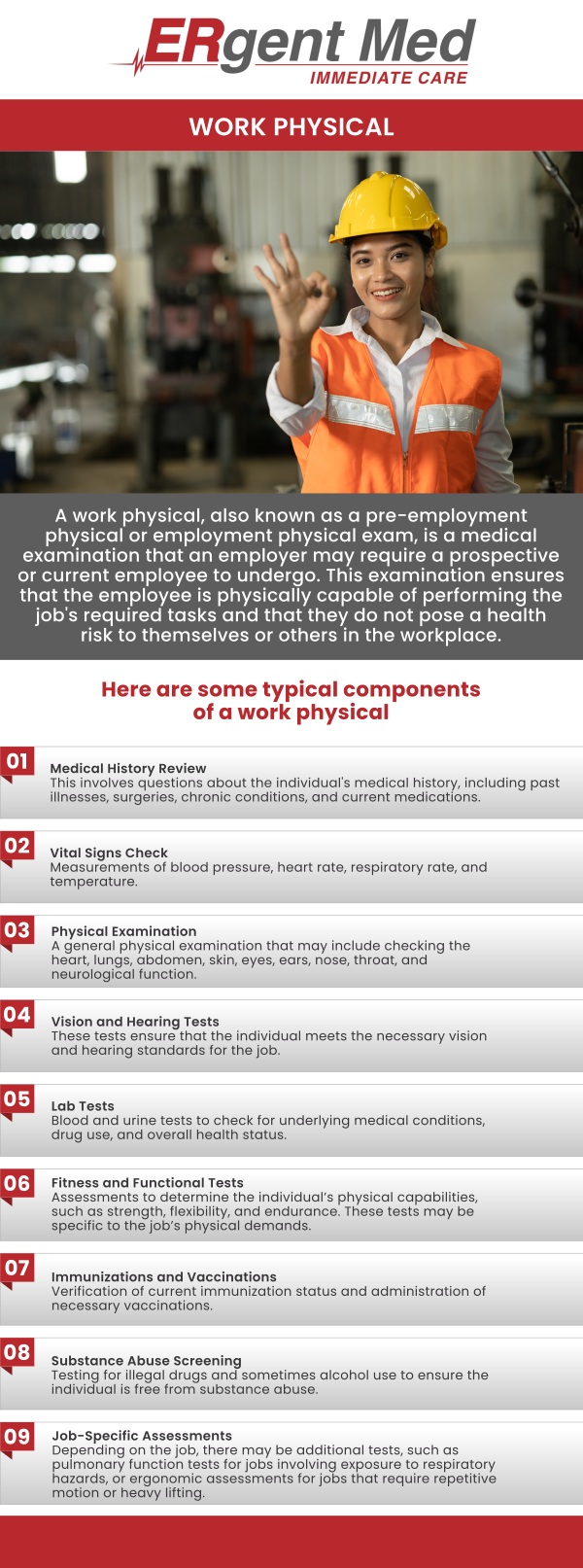 We offer a variety of services for employers that need to provide care to their employees who are hurt, injured, or sick. Our goal is to take care of your employees’ immediate needs and help them return to work as quickly, efficiently, and safely as possible! We also provide pre-employment and employment physicals and screenings, along with urine drug screening. Contact today to set up an employer account and discuss our flexible payment options that will be a good fit for your business with our Clerical Coordinator, Keshia White. For more information, contact us or schedule an appointment online. We have convenient locations to serve you in Brunswick, GA and St. Simons Island, GA.